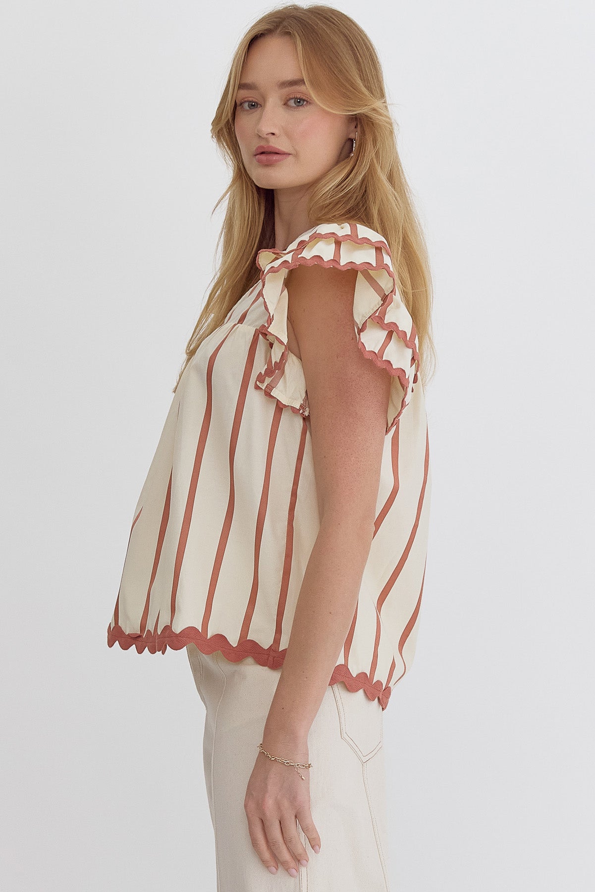 ENTRO Jenga Stripe Top