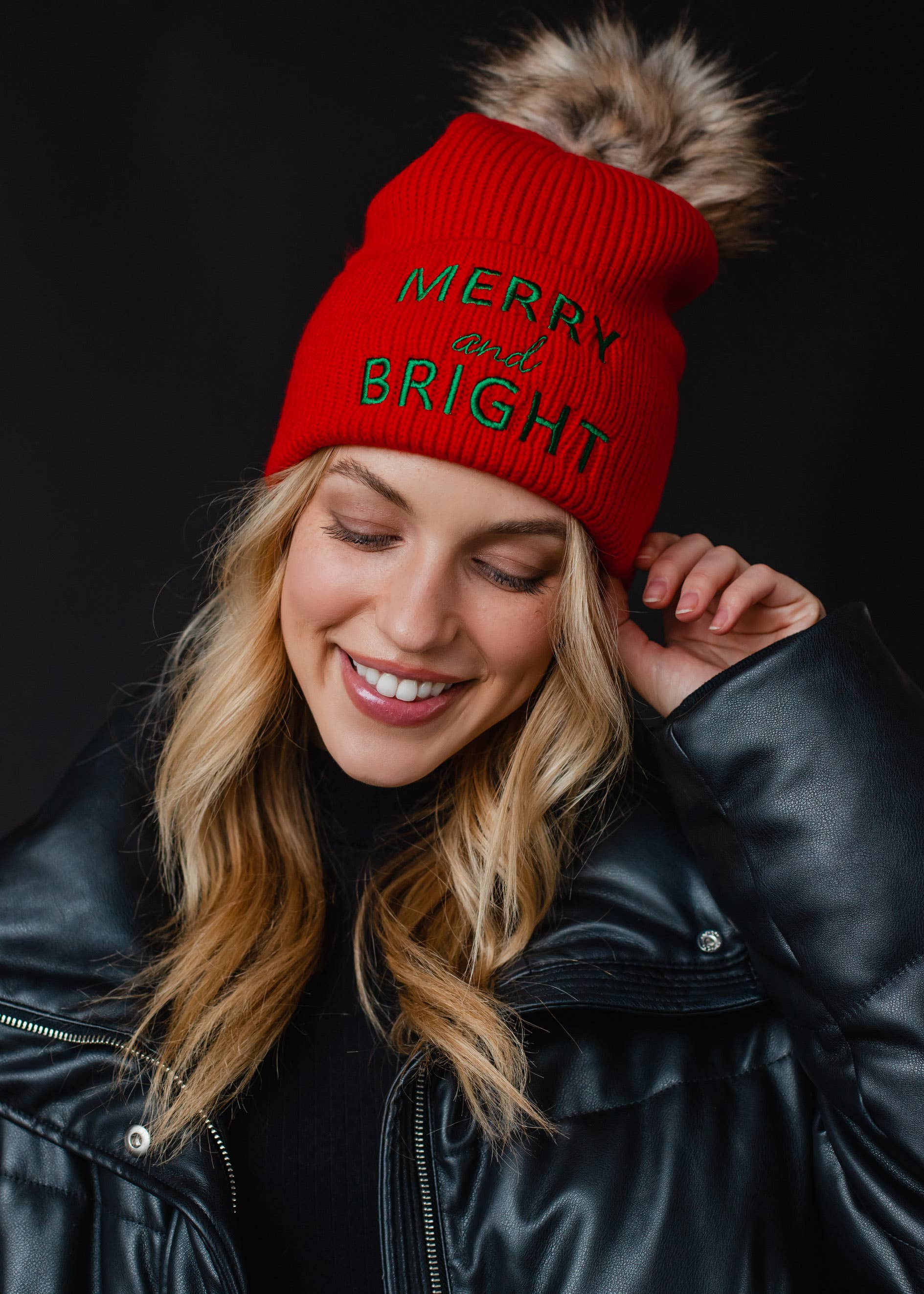 Tarla Merry & Bright Knit Pom Hat