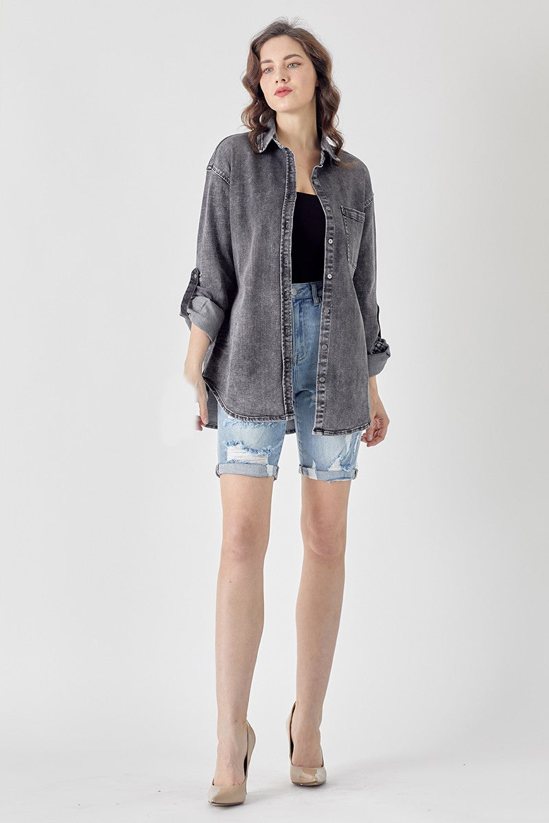 RISEN Dougie Grey Denim Shirt