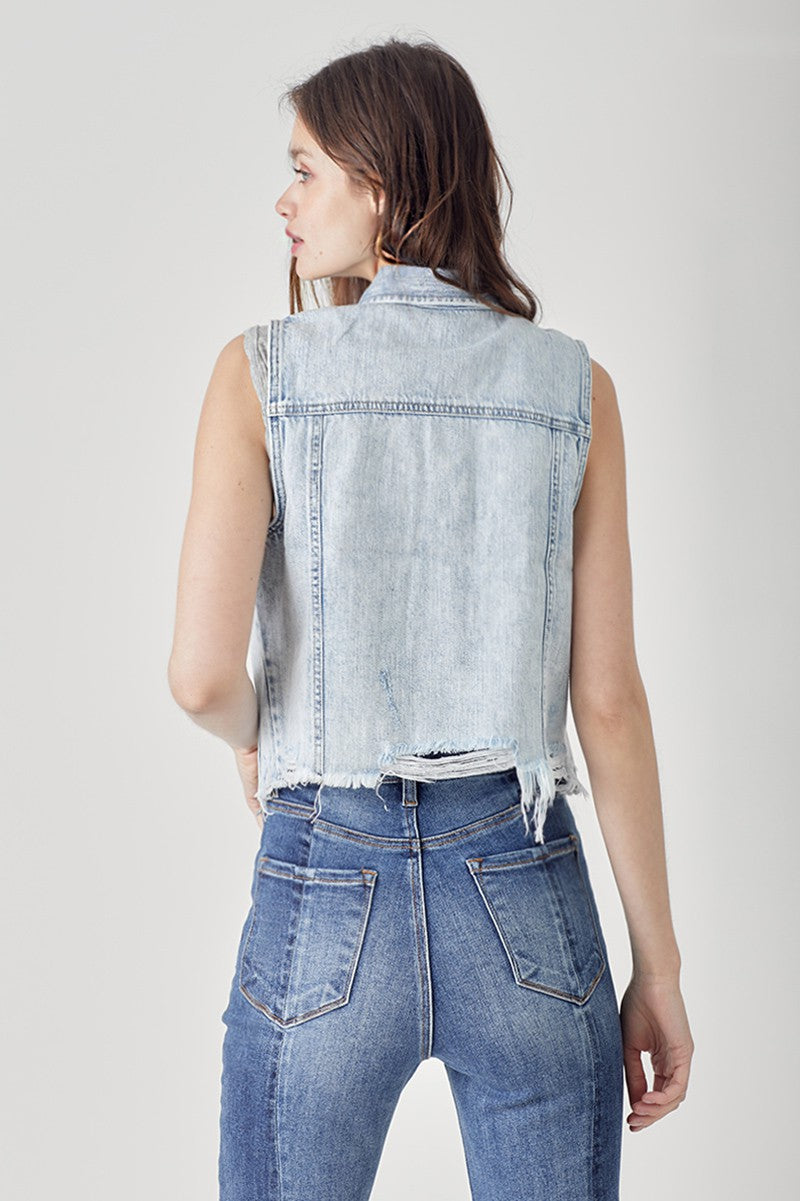 RISEN Destin Acid Denim Vest