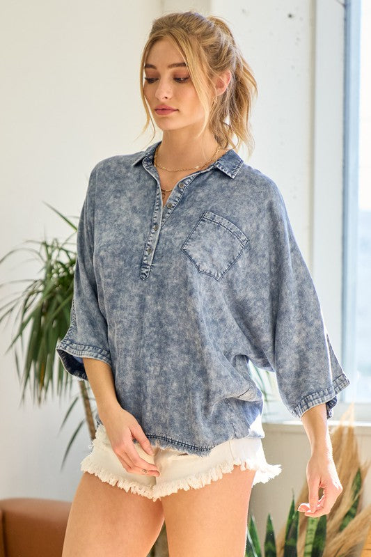 Ajay Dolman Denim Shirt FINAL SALE