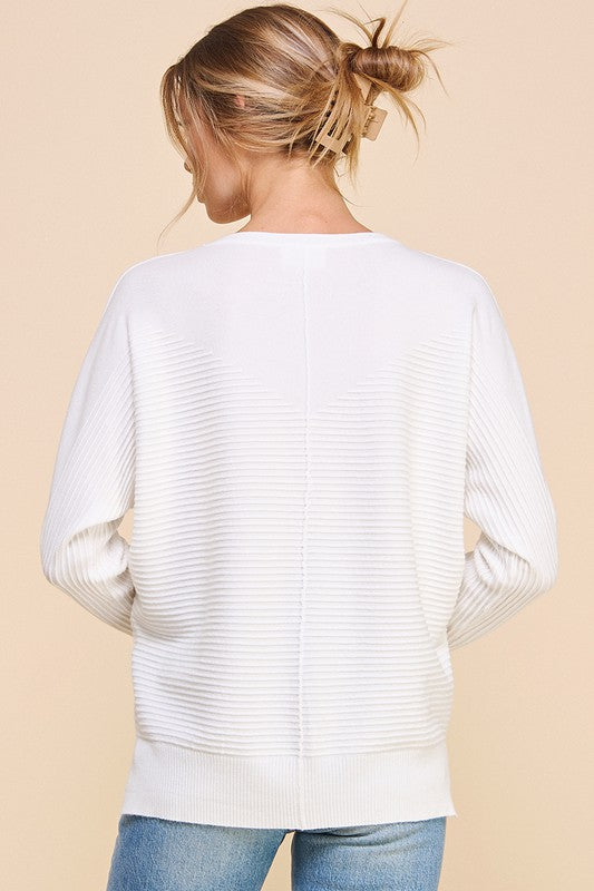Maclean Textured Off White Pullover