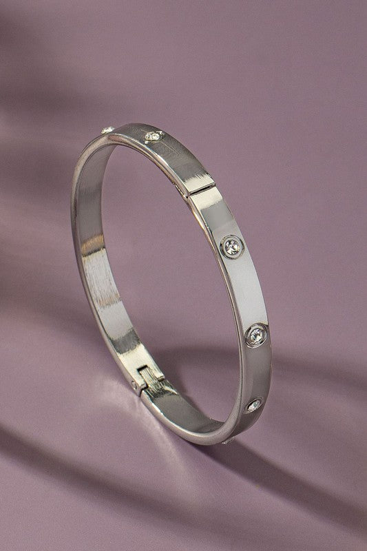 Wrett Hinge Silver Bangle Bracelet