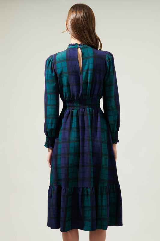 Veronica Plaid Midi Dress