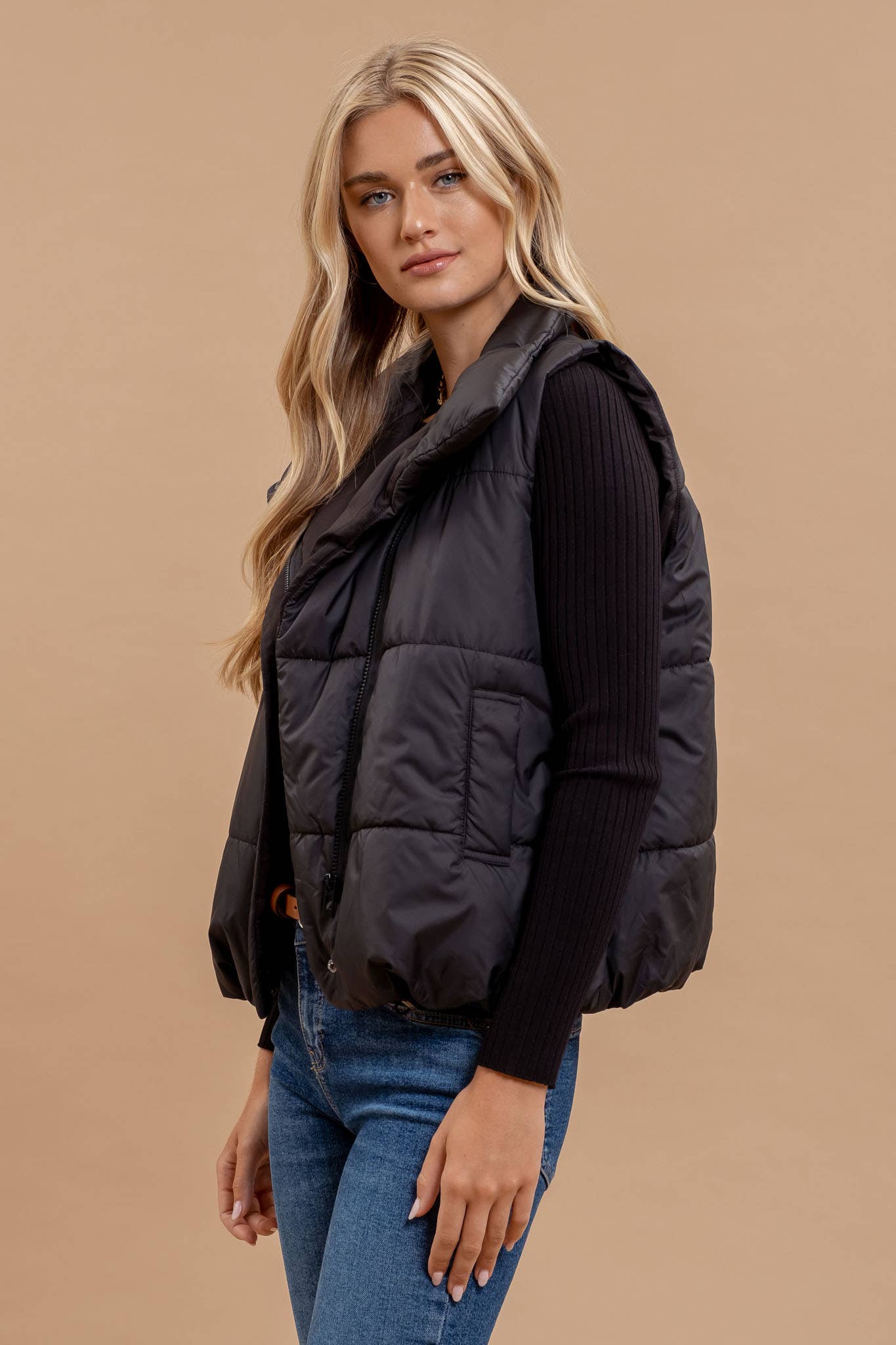 Tibbi Asymmetrical Zip Up Vest