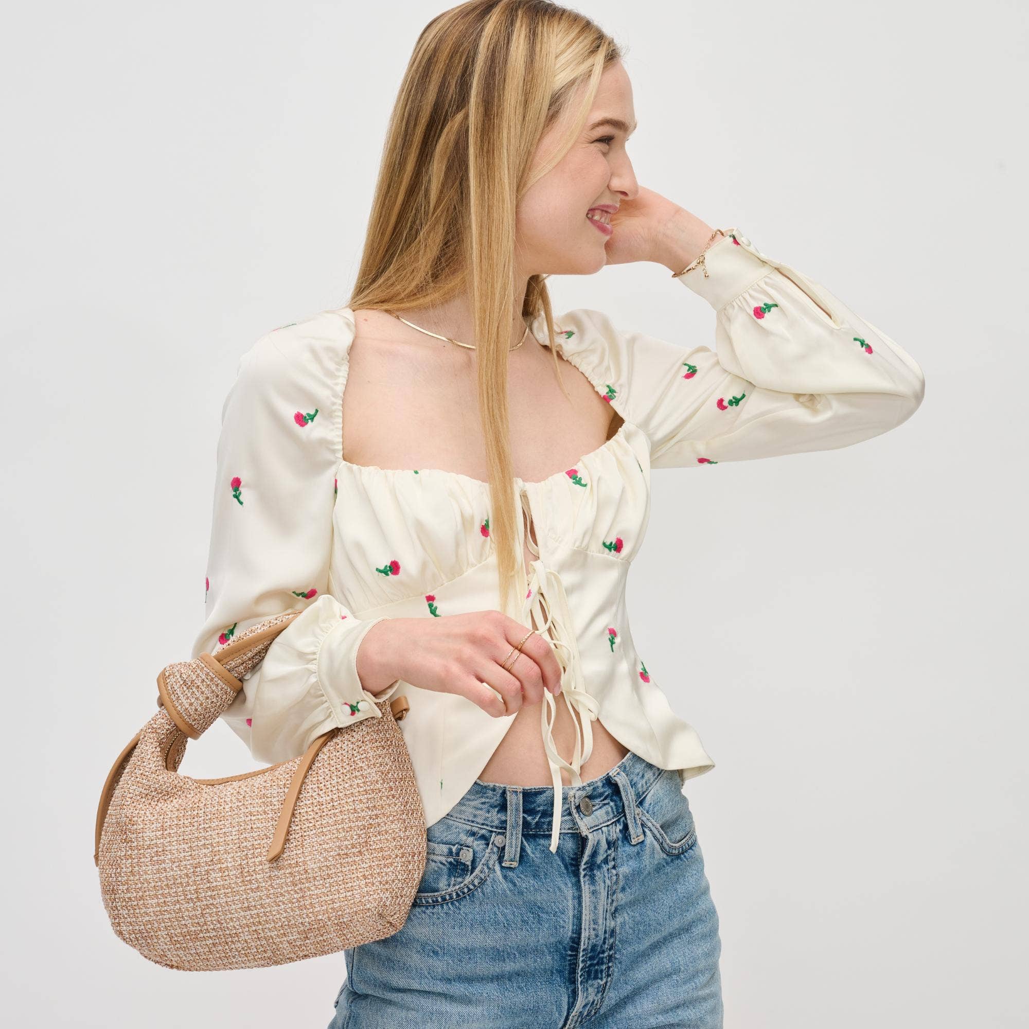 Paloma Knot Straw Crossbody