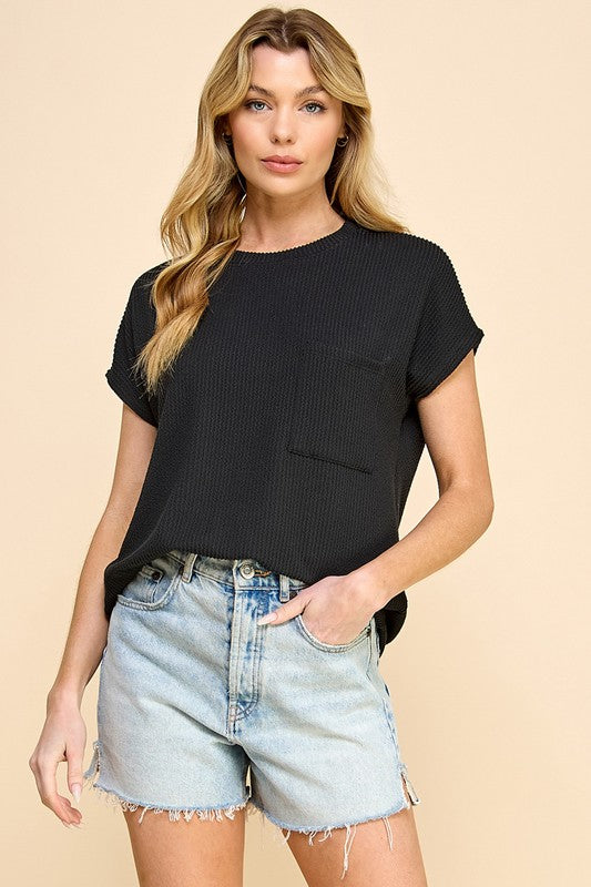 Stein Ribbed Top