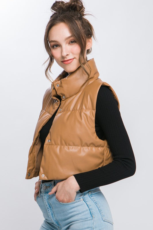 Glynn Cropped Puffer Vest (3 Colors!)