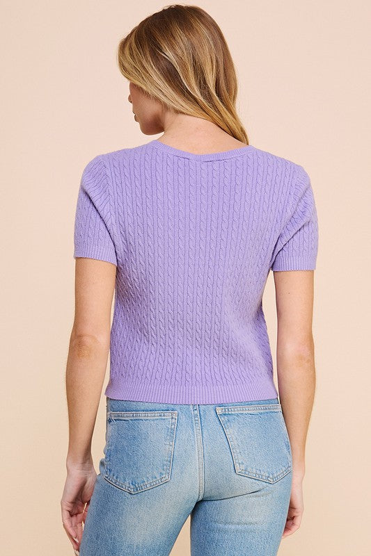 Odell Knit Short Sleeve Iris Top FINAL SALE