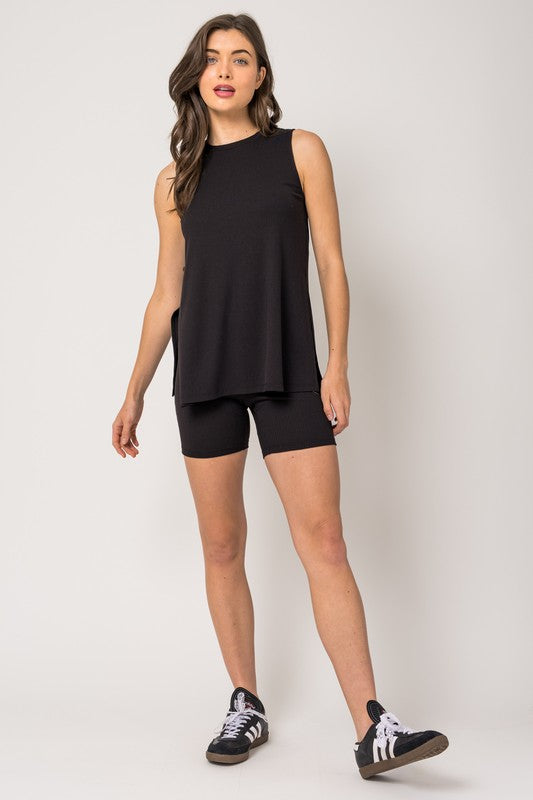 Tamera Sleeveless Side Slit Top FINAL SALE