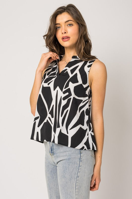 Tanith Sleeveless Abstract Tank Top FINAL SALE