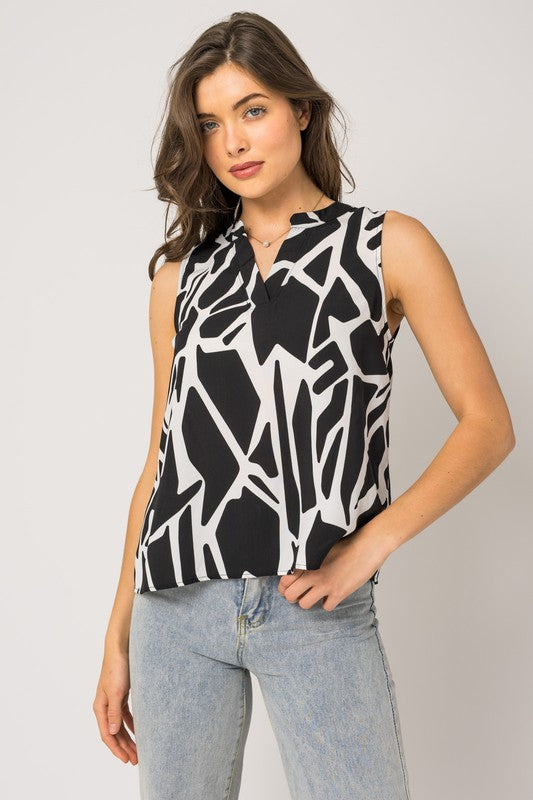 Tanith Sleeveless Abstract Tank Top FINAL SALE