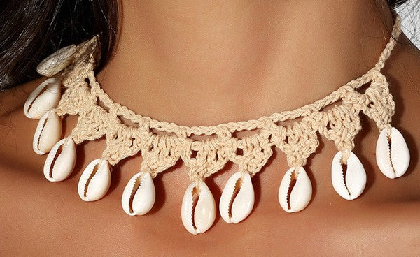 Gabby Puka Shell Woven Necklace