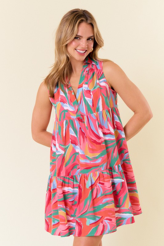 Bambi Abstract Tiered Dress FINAL SALE
