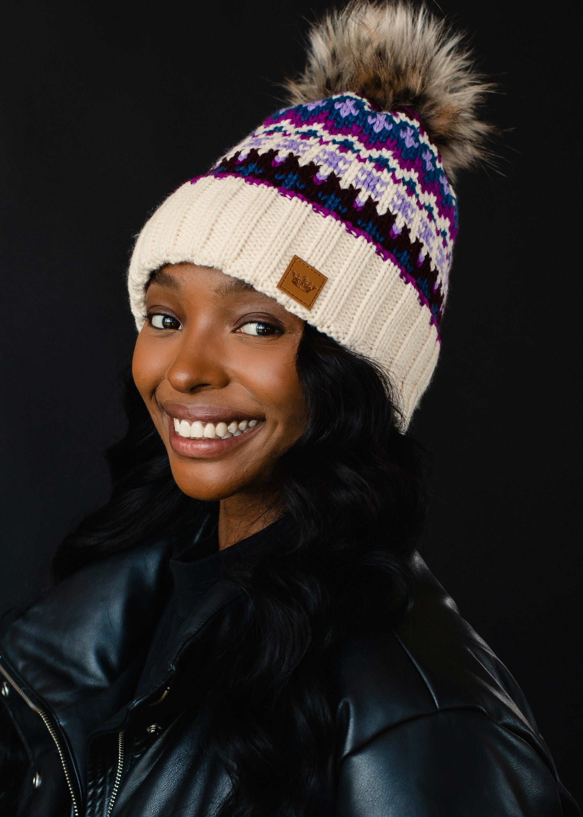 Ledda Print Pom Hat