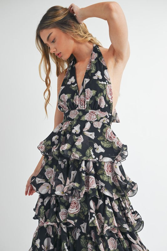 Ella Floral Layered Maxi Dress