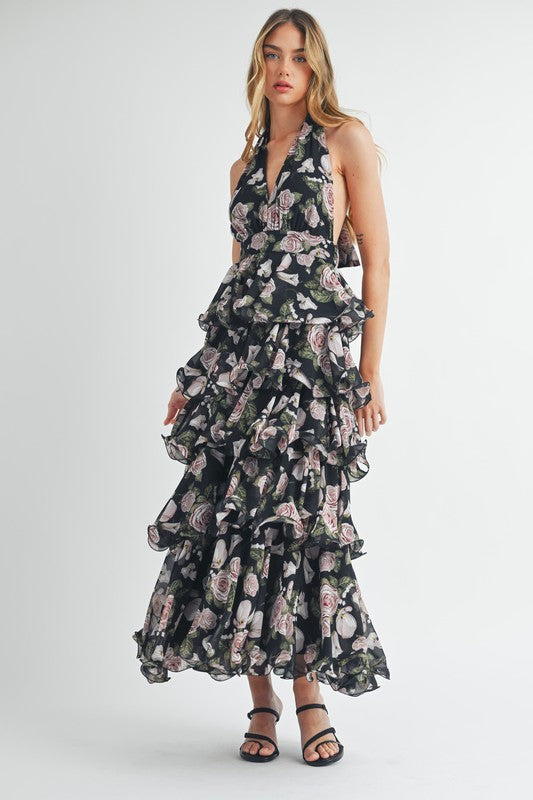 Ella Floral Layered Maxi Dress