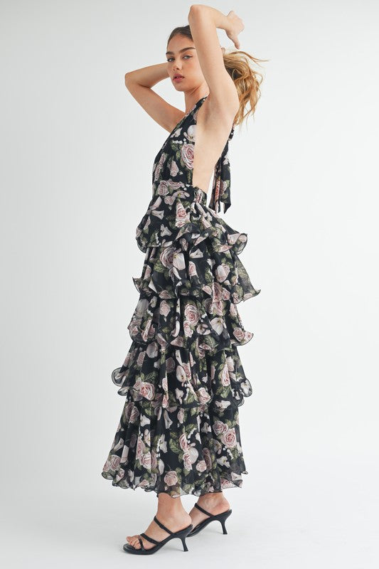 Ella Floral Layered Maxi Dress