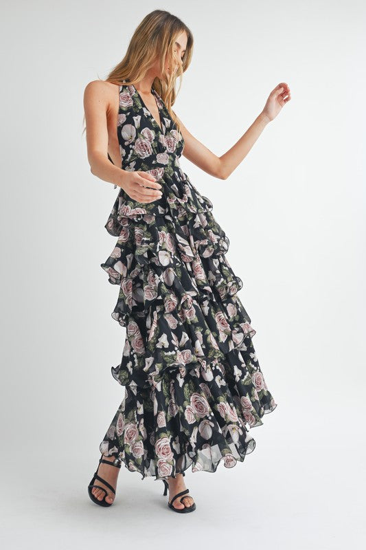 Ella Floral Layered Maxi Dress