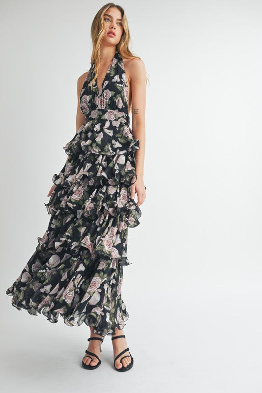 Ella Floral Layered Maxi Dress