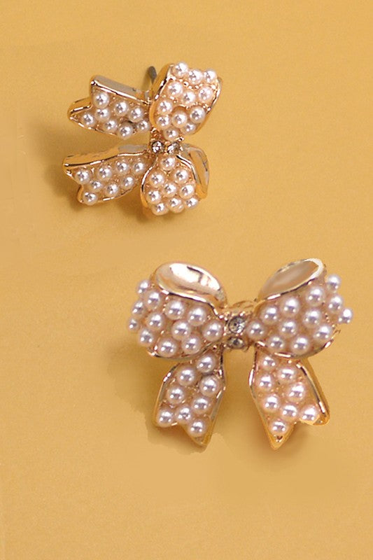 Ashley Pearl Bow Earrings