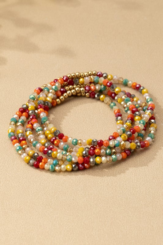 Jane Glass Bead Stretch Bracelet (3 Colors!)