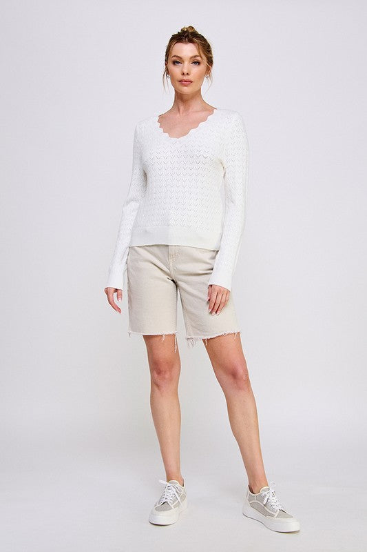 Fait Scallop V Sweater