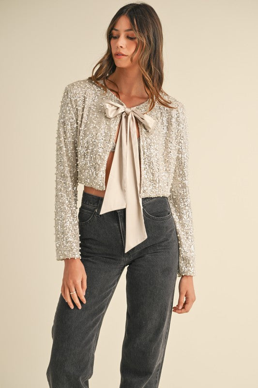 Priah Bow Sequin Jacket