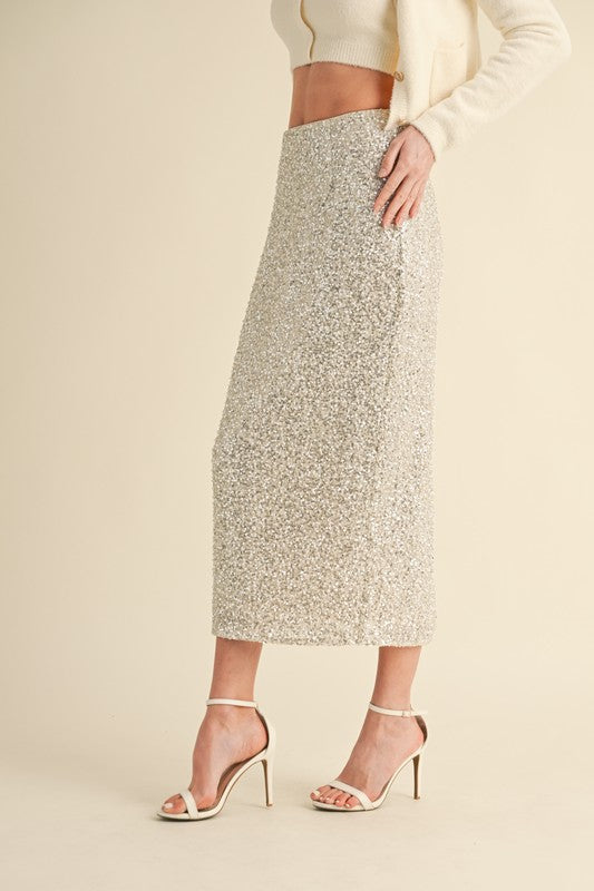 Pennie Sequin Midi Skirt