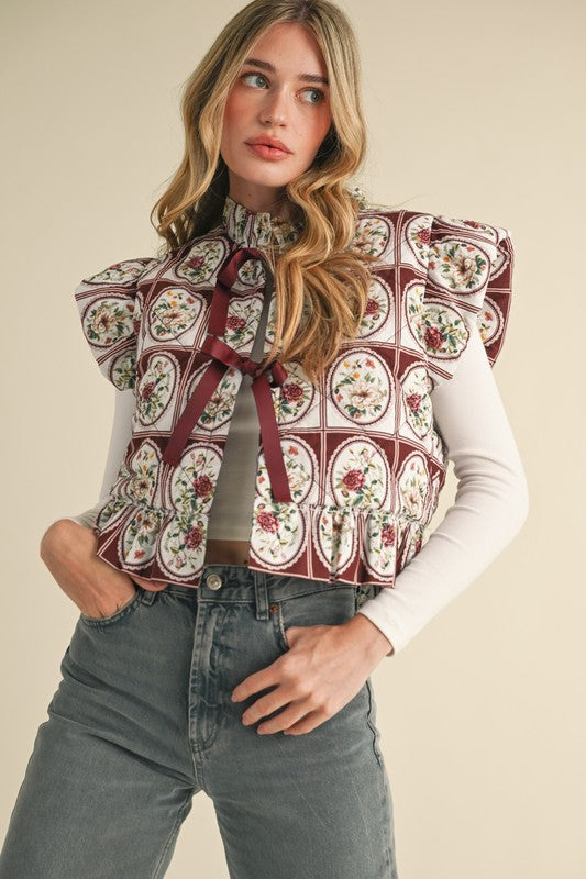 Gara Floral Quilted Vest