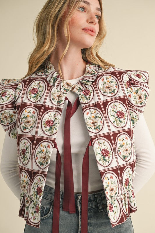 Gara Floral Quilted Vest