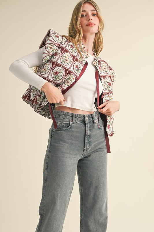 Gara Floral Quilted Vest