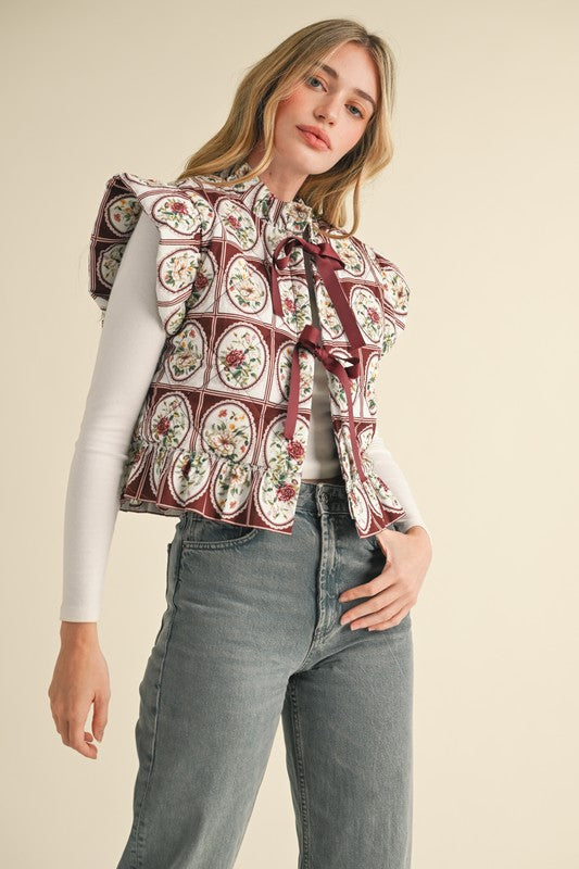 Gara Floral Quilted Vest