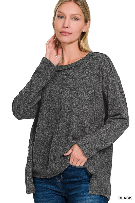 Kelli Fleece Black Top