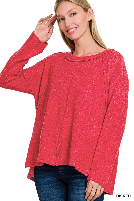 Kelli Fleece Red Top