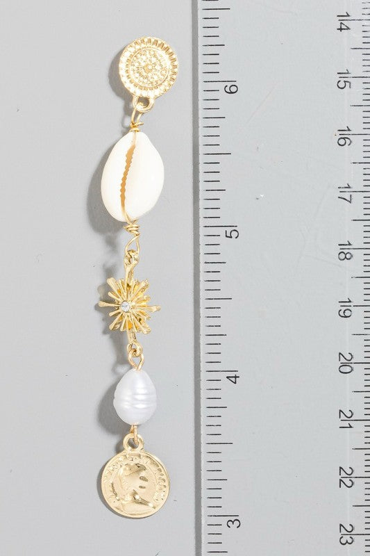 Bede Shell Chain Earrings