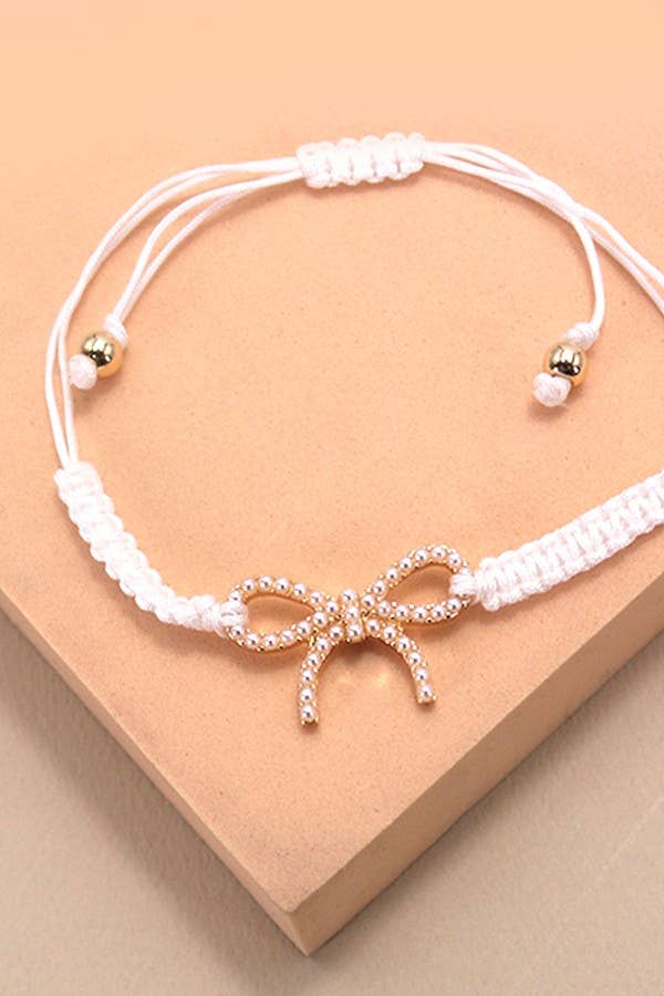 Bretta Bow White Bracelet