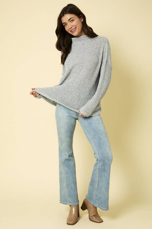 Bev Long Sleeve Mock Neck Knit Top