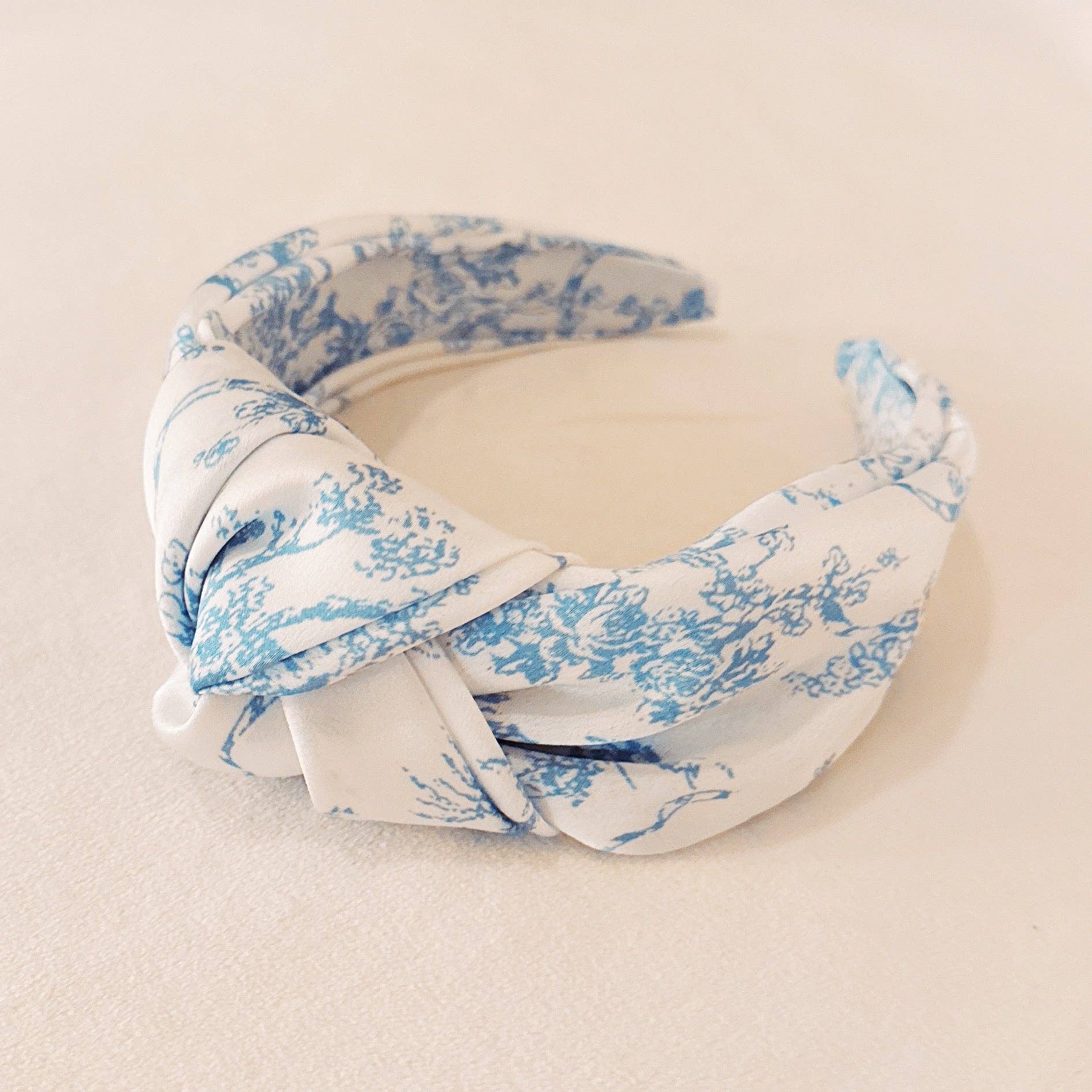 Blue And White Toile Knotted Headband