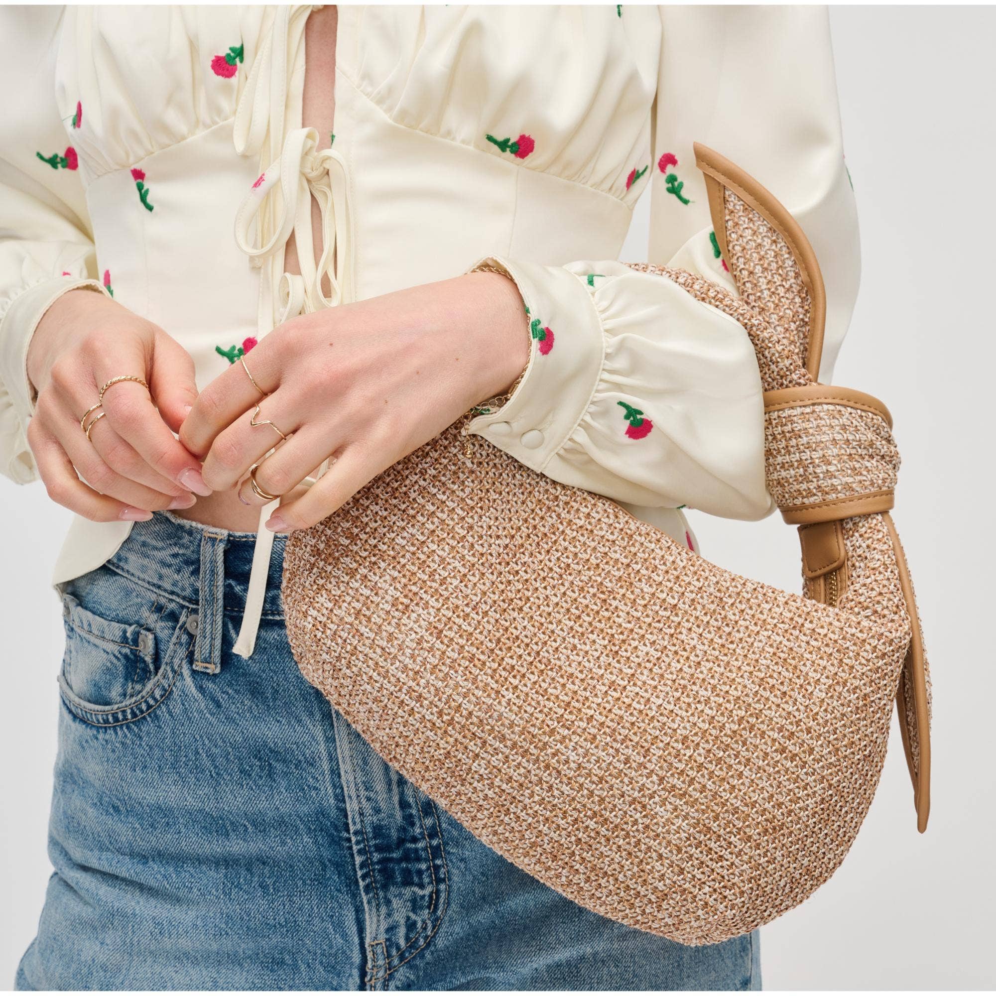 Paloma Knot Straw Crossbody