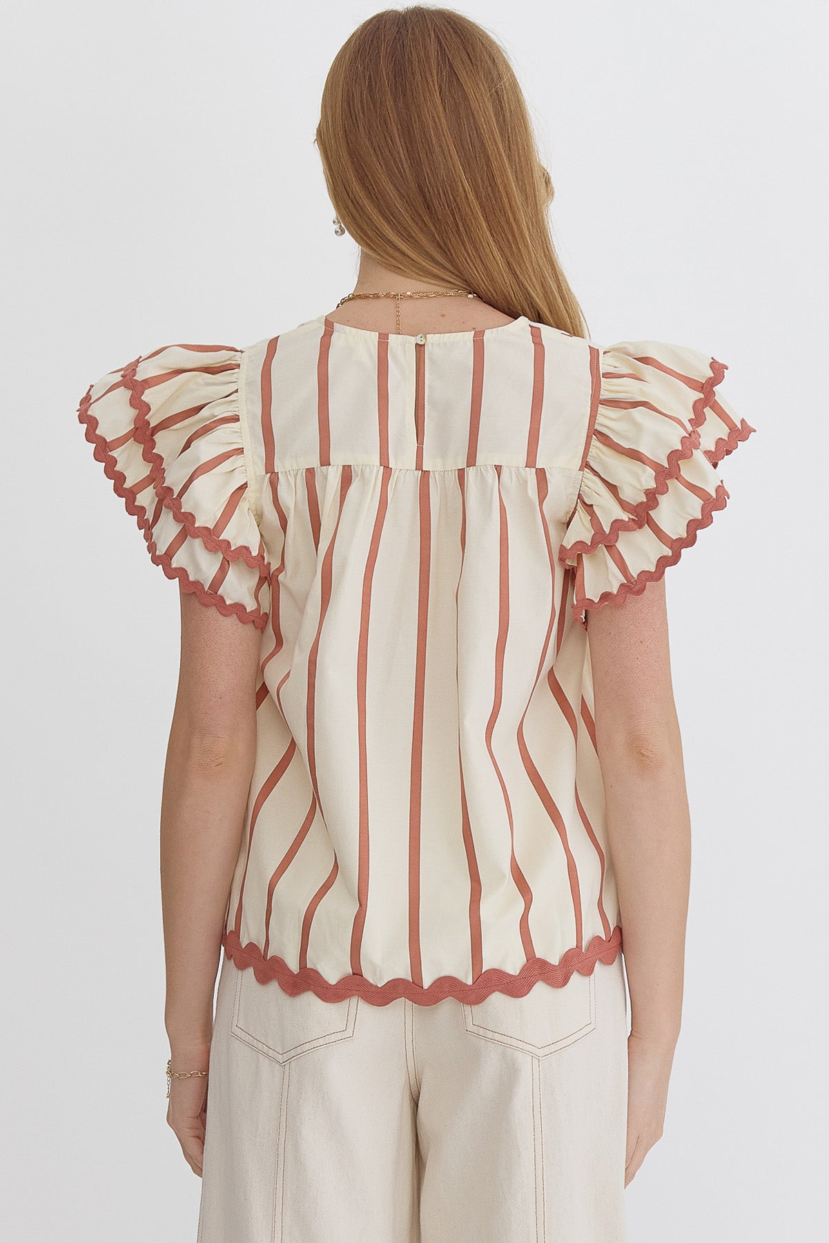 ENTRO Jenga Stripe Top