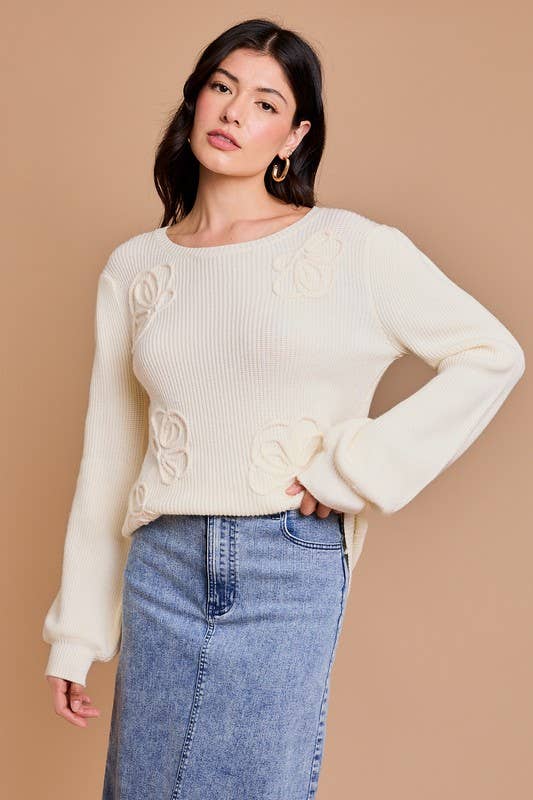 Bettie Flower Sweater Top