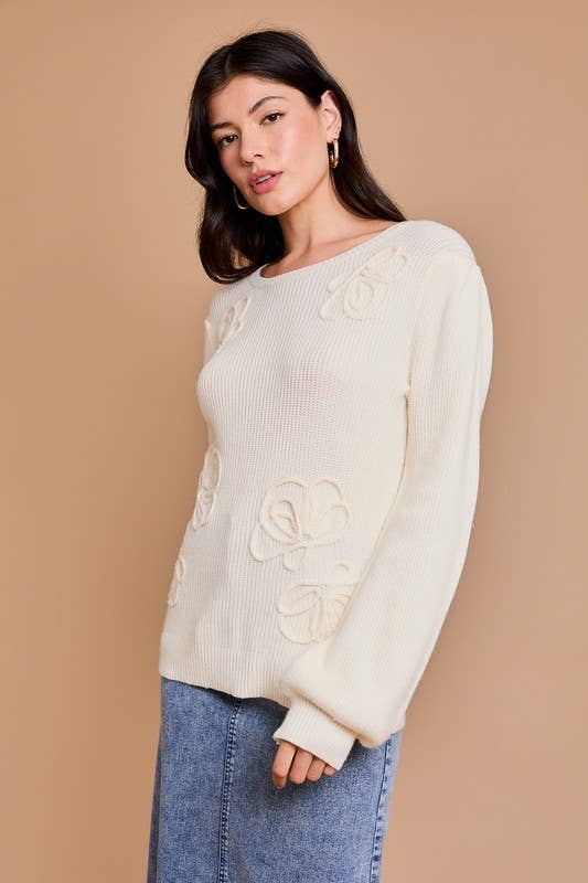 Bettie Flower Sweater Top