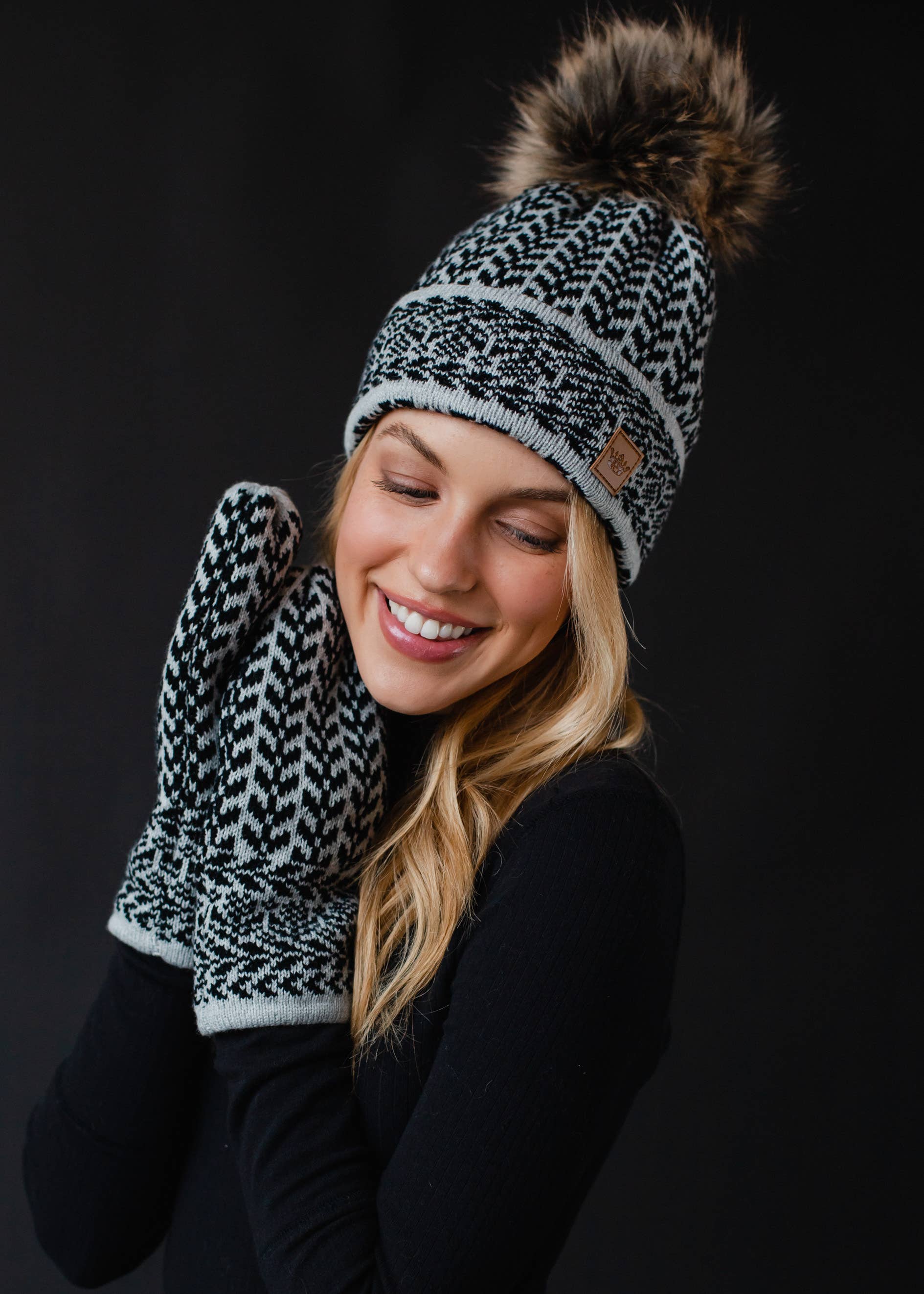 Vara  Patterned Pom Hat