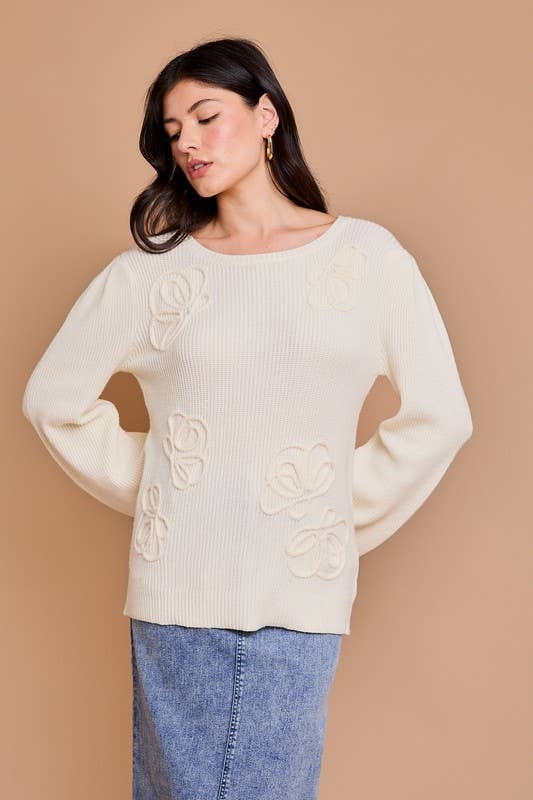 Bettie Flower Sweater Top