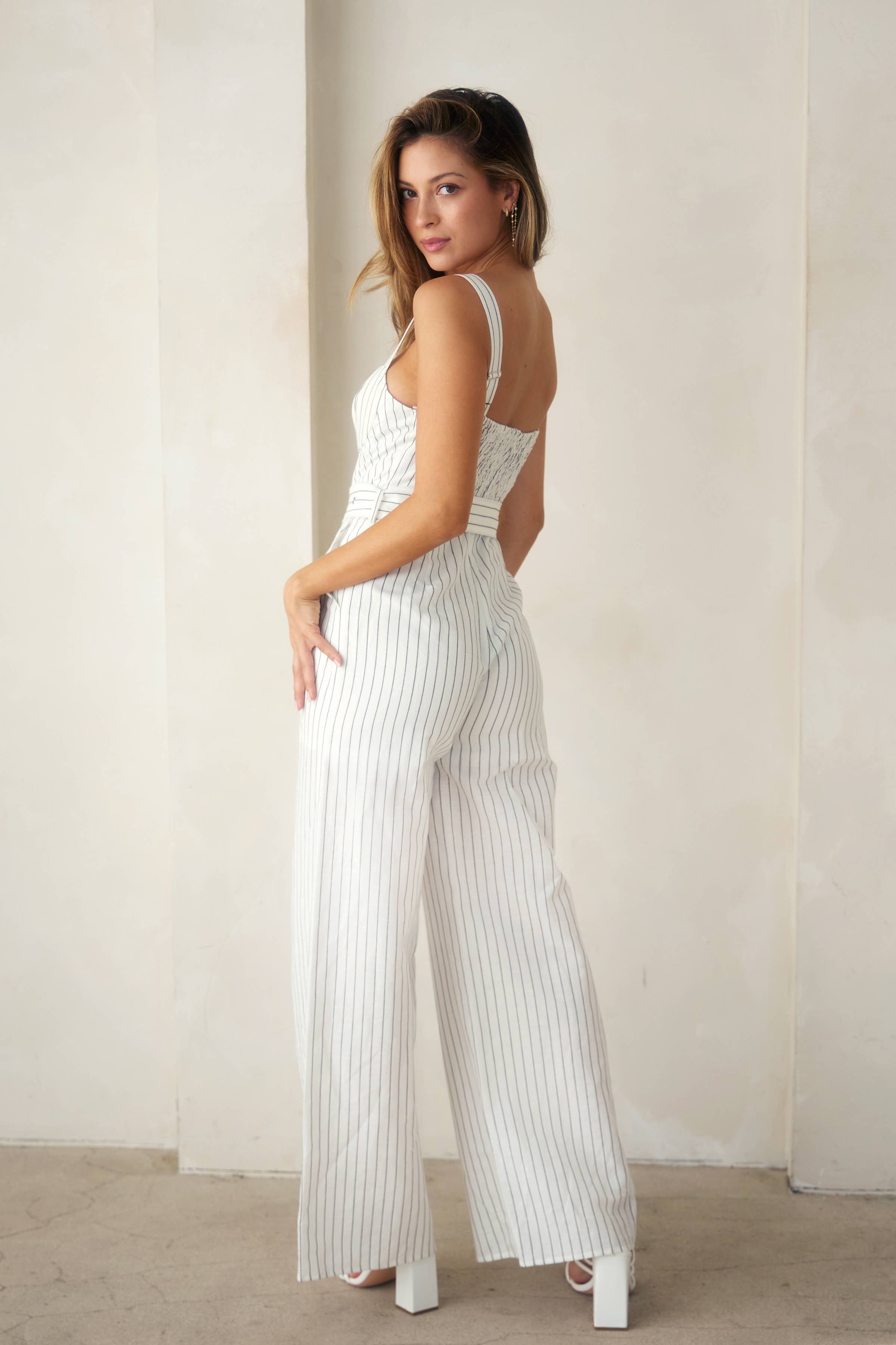 Logan Striped Bustier Jumpsuit