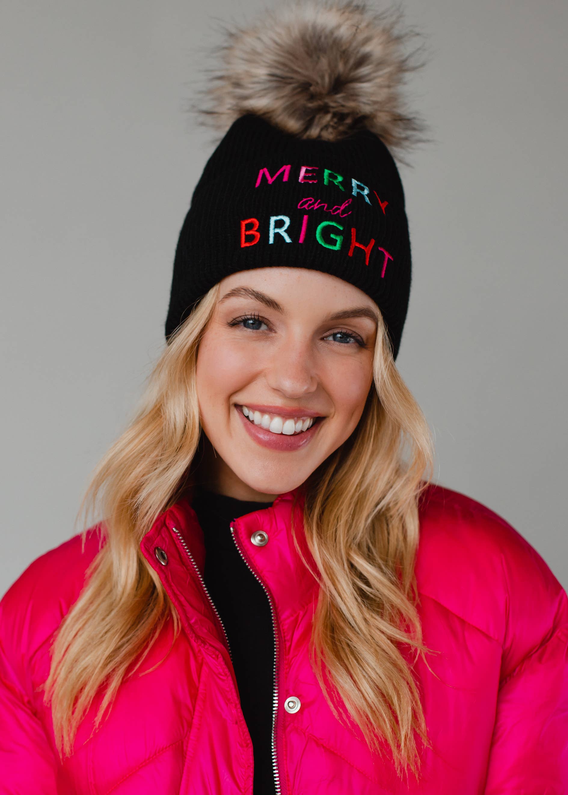 Merry & Bright Knit Pom Hat