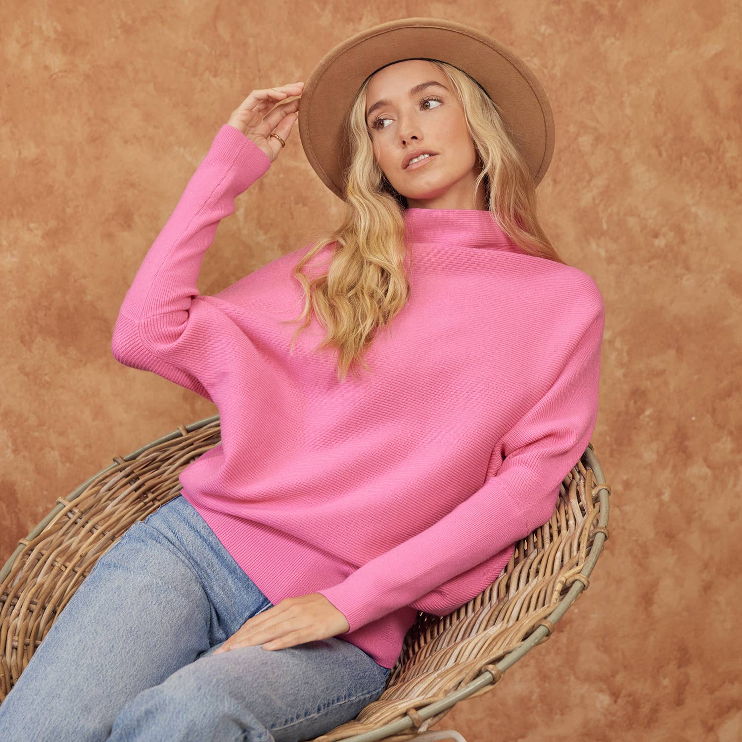 Lexington Pink Cowl Sweater