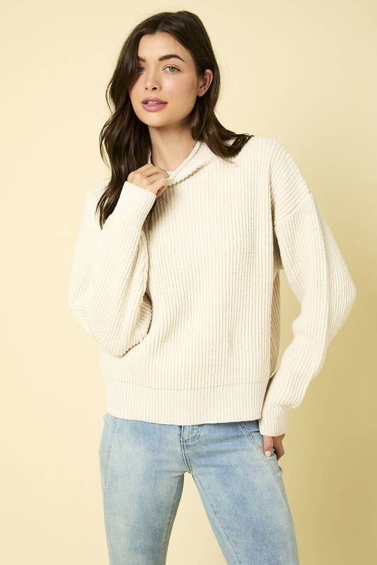 Bruce Mock Neck Cocoon Sleeve Sweater