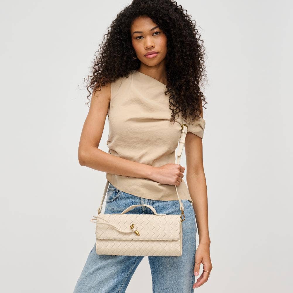 Ada Top Handle Woven East West Clutch Crossbody (2 Colors!)